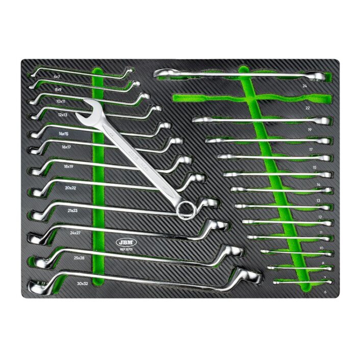 COMBINATION AND DOUBLE RING SPANNERS IN EVA TRAY