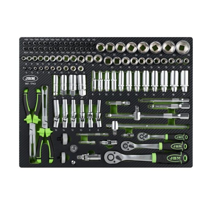 ΕΡΓΑΛΕΙΟΘΗΚΗ ΜΕ ΚΑΣΤΑΝΙΕΣ ΚΑΙ ΚΑΡΥΔΑΚΙΑ 1/2"-3/8"-1/4" JBM