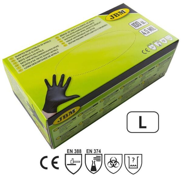 ΚΟΥΤΙ 50 ΖΕΥΓΗ ΓΑΝΤΙΑ ΝΙΤΡΙΛΙΟΥ ΜΑΥΡΟ ΧΡΩΜΑ ΜΕΓΕΘΟΣ L 4.5MIL